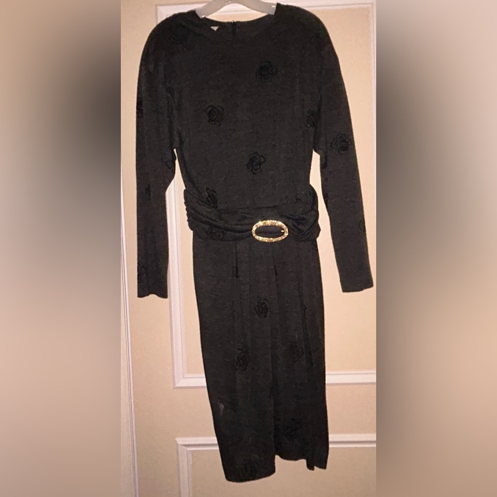 80s Gray Dress with Belt